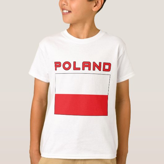 Polnische Flagge mit Polen T-Shirt (Vorderseite)