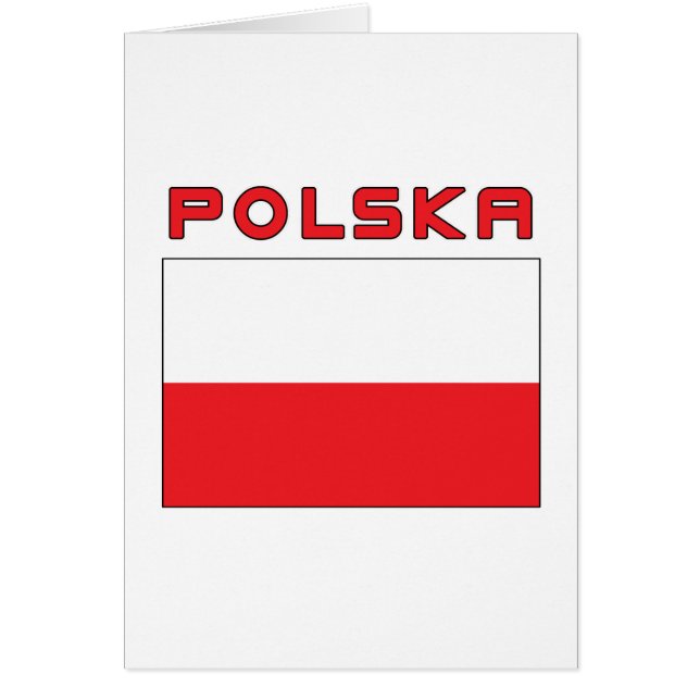 Polnische Flagge mit Polska (Vorne)