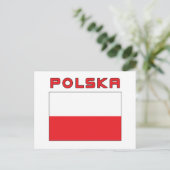 Polnische Flagge mit Polska Postkarte (Stehend Vorderseite)