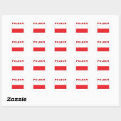 Polnische Flagge mit Polska Runder Aufkleber (Blatt)