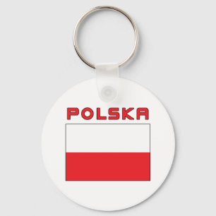 Polnische Flagge mit Polska Schlüsselanhänger