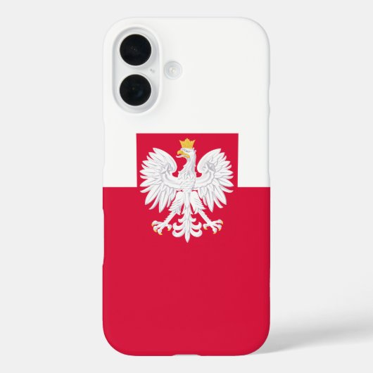 Polnische Flagge (mit Wappen) Case-Mate iPhone Hülle (Rückseite)