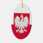 Polnische Flagge (mit Wappen) Keramik Ornament (Rechts)