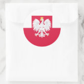 Polnische Flagge (mit Wappen) Runder Aufkleber (Tasche)