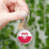 Polnische Flagge (mit Wappen) Schlüsselanhänger (Hand)