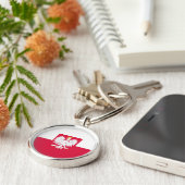 Polnische Flagge (mit Wappen) Schlüsselanhänger (Seite)