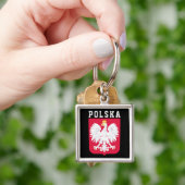 Polnische Flagge (mit Wappen) Schlüsselanhänger (Hand)