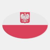 Polnische Flagge Ovaler Aufkleber (Vorderseite)