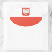 Polnische Flagge Ovaler Aufkleber (Tasche)
