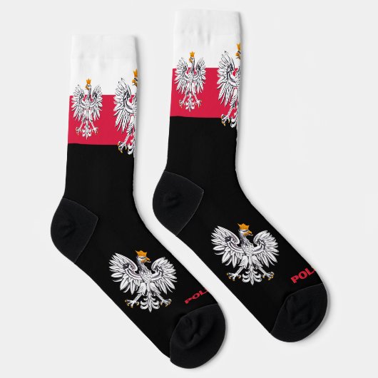 Polnische Flagge Patriotische Socken, Nachhaltiges Socken (Rechts)