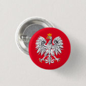 Polnische Flagge, Polen, Adler, patriotisch / spor Button (Vorne & Hinten)