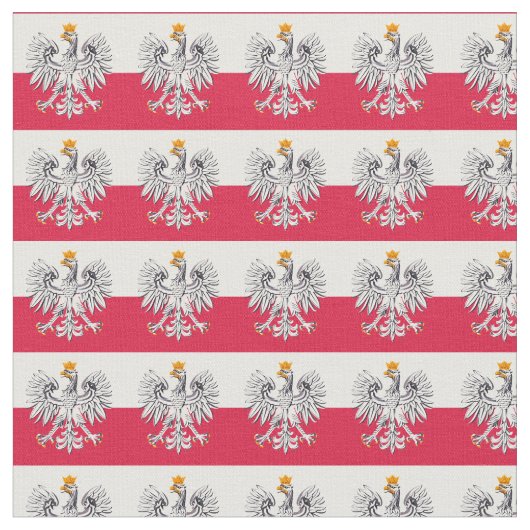 Polnische Flagge & Polen Adler, Trendy Fabric /mod Stoff (Nahaufnahme)