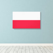 Polnische Flagge (Polen) Leinwanddruck (Insitu (Holzboden))