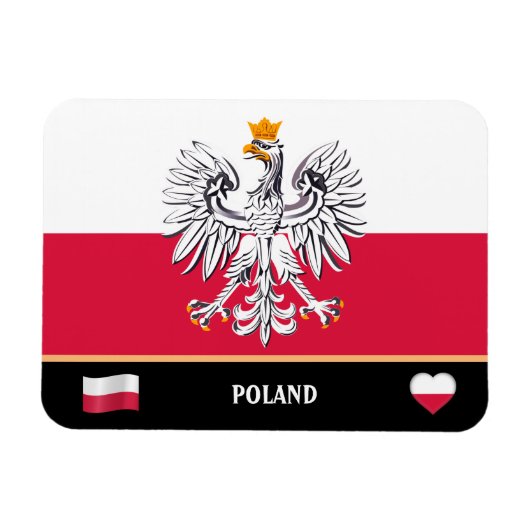 Polnische Flagge / Polen Magnet (Horizontal)