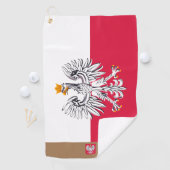 Polnische Flagge & Polen, mit Monogramm Golf Polsk Golfhandtuch (Insitu)