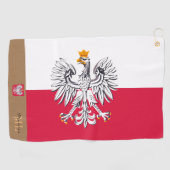 Polnische Flagge & Polen, mit Monogramm Golf Polsk Golfhandtuch (Horizontal)
