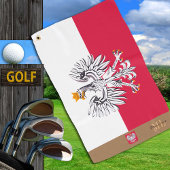Polnische Flagge & Polen, mit Monogramm Golf Polsk Golfhandtuch