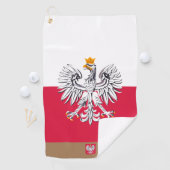 Polnische Flagge & Polen, mit Monogramm Golfhandtu Golfhandtuch (Insitu)