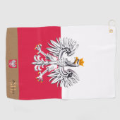 Polnische Flagge & Polen, mit Monogramm Golfhandtu Golfhandtuch (Horizontal)