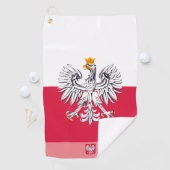 Polnische Flagge & Polen, mit Monogramm / Lady Gol Golfhandtuch (Insitu)