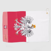 Polnische Flagge & Polen, mit Monogramm / Lady Gol Golfhandtuch (Horizontal)
