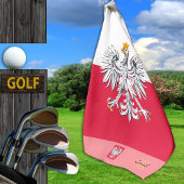 Polnische Flagge & Polen, mit Monogramm / Lady Gol Golfhandtuch