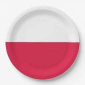 Polnische Flagge (Polen) Teller auf Papier (Vorderseite)