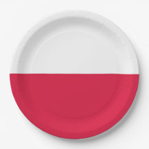 Polnische Flagge (Polen) Teller auf Papier