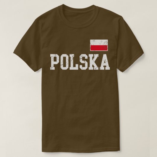 Polnische Flagge Polnische Familie Vintage Distres T-Shirt (Design vorne)