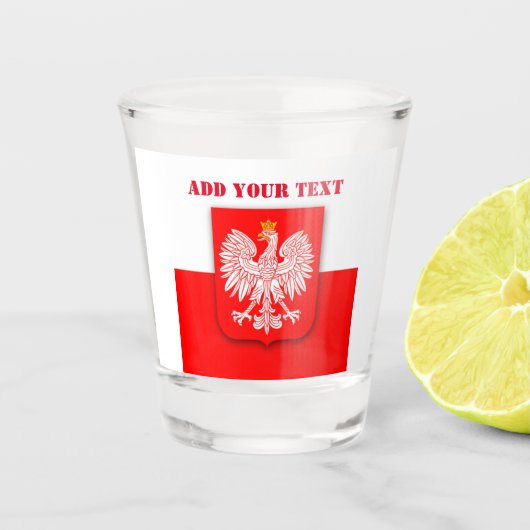 Polnische Flagge Polnischer Fußball-Fußball Polska Schnapsglas (Vorderseite)