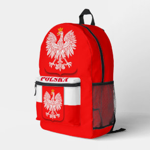 Polnische Flagge Polska Patriotic Football Soccer Bedruckter Rucksack