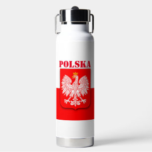 Polnische Flagge Polska Patriotic Football Soccer Trinkflasche
