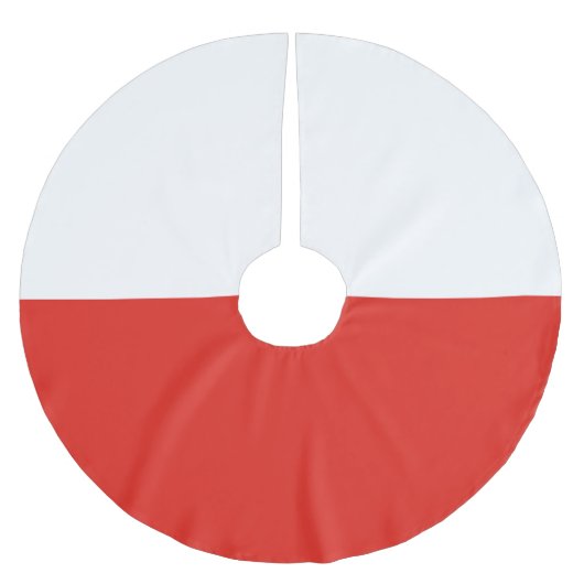 Polnische Flagge Polyester Weihnachtsbaumdecke (Vorderseite)