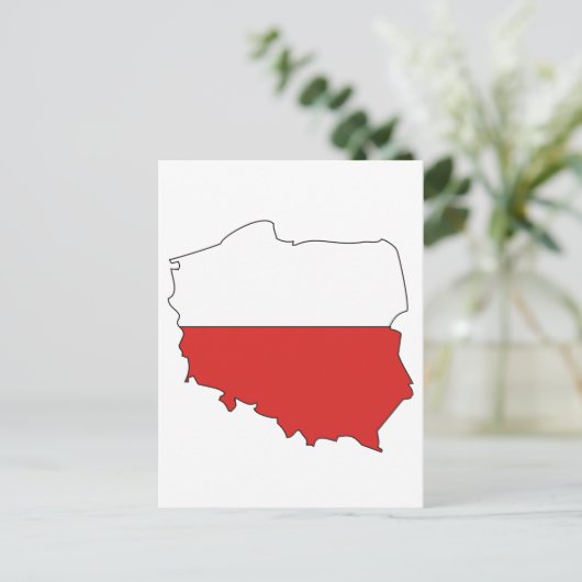 Polnische Flagge Postkarte (Stehend Vorderseite)