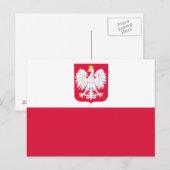 Polnische Flagge Postkarte (Vorne/Hinten)