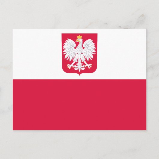 Polnische Flagge Postkarte (Vorderseite)