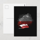 Polnische Flagge Postkarte (Vorne/Hinten)