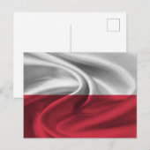 Polnische Flagge Postkarte (Vorne/Hinten)