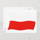 Polnische Flagge Postkarte (Vorne/Hinten)