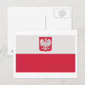 Polnische Flagge Postkarte (Vorne/Hinten)