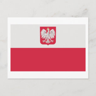 Polnische Flagge Postkarte