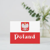 Polnische Flagge Postkarte (Stehend Vorderseite)