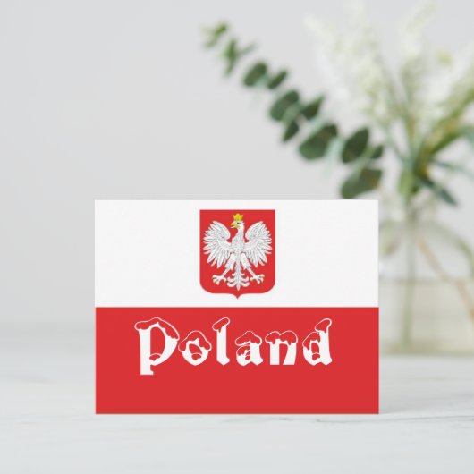 Polnische Flagge Postkarte (Stehend Vorderseite)