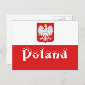 Polnische Flagge Postkarte (Vorne/Hinten)