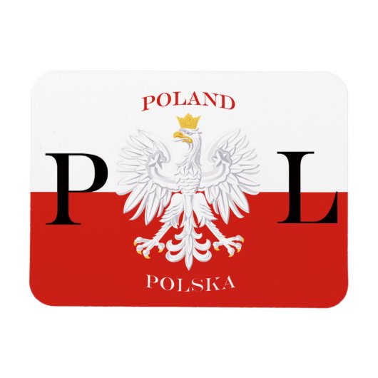 Polnische Flagge Premium Flex Magnet (Horizontal)