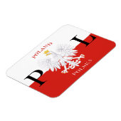Polnische Flagge Premium Flex Magnet (Linke Seite)