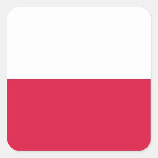 polnische Flagge Quadratischer Aufkleber (Vorderseite)