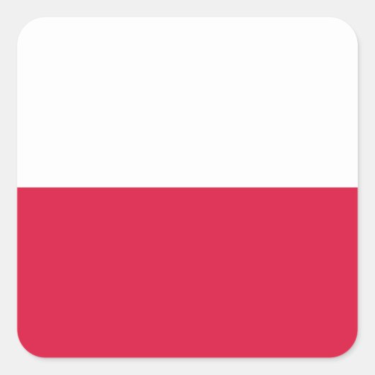 polnische Flagge Quadratischer Aufkleber (Vorderseite)