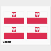 Polnische Flagge Rechteckiger Aufkleber (Blatt)