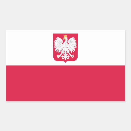 Polnische Flagge Rechteckiger Aufkleber (Vorderseite)